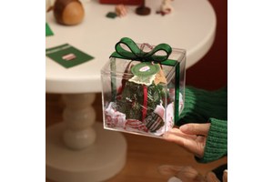 Transparent Acrylic Gift Container, Clear Storage for Christmas Hampers & Gifts, Perfect for Home & Retail