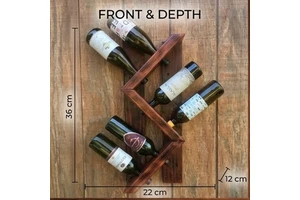 Rustic Wood Wall Mounted Wine Rack Double Tier Storage Holder For Bottles