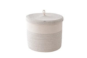 Multifunctional Eco-Friendly Storage Basket with Lid and Handheld Sundries Box