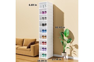Luxury Home European Style Folding Storage Box Plastic Rectangular Foldable Stackable Shoe Cabinet Efficient Office Organizer