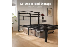 USB Charging Socket Bedside Steel Frame Adjustable Bed Simple Removable Cover Foldable Storage King Size Single/Double Person DB