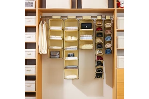 Non-woven Fabric Multi-Layer Foldable Wardrobe Hanging Storage Bag for Bras Underwear Clothes Folded and Organized Hanging Bag