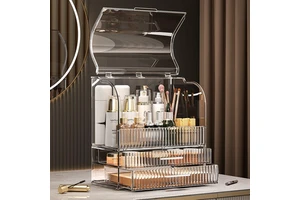 Modern Eco-Friendly Makeup Storage Box Transparent Rectangular Organizer Multifunctional Design Lipstick Organization