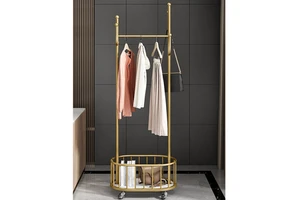 Wheeled Removable Coat Rack Bedroom Floor Hanger Light Luxury Home Living Room Clothes Storage Shelf Coat Rack
