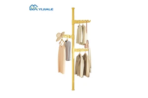 YIJIALE Supply Stability Fast Shipping Freestanding Coat Tree No Tools Needed Thickened Tube Boutique Store Coat Hanger Stand