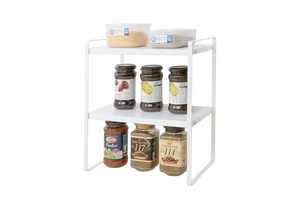 Kitchen Accessories 2 Tier Medium Kitchen Cabinet Organizer Shelves Spice Rack Counter Stackable Shelf Rack