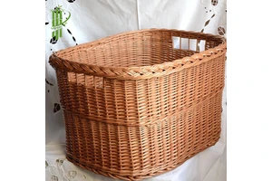 Handmade Rectangle Rattan Storage Basket Everyday Use Woven Decorative Basket for Food