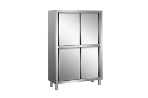 304 Stainless Steel 4-Door Bowl/Tableware Storage Cabinet Shelving-Commercial Hotel Kitchen | Customizable Polished Finish