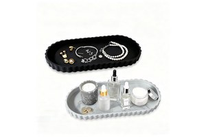 Versatile Oval Silicone Storage Tray Decorative Countertop Holder For Dresser Desk Table Sundries Organizing Lightweight