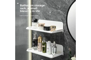 Foldable Nail-Free Plastic Wall Storage Rack Seamless Installation Multi-Purpose Punch-Free No Installation Required Minimalist