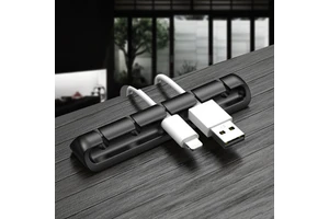 Silicone Cable Organizer Desktop Desk Cable Winder USB Adhesive Wire Clips Tips Storage Black Cable Organizer