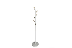Newest Modern Elegant Metal Adjustable Height Freestanding Coat Rack with 6 Hooks for Office and Home Storage