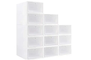 Household thickened Stackable Shoe Storage Box Plastic Storage wonder