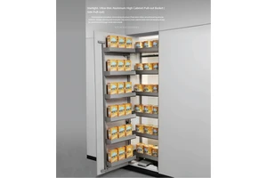 OEM Aluminum Tall Cabinet Side Pull-out Organizer-Full Access Kitchen Gap Storage Solution Automatic Lift High Load Capacity