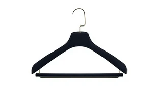 Custom Velvet Hanger Velvet Fabric Hangers Soft Touch ABS Black Flock Velvet Coat Suit Hanger For Clothing