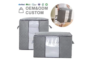 Hot Sale Foldable Quilt Storage Bag Extra Large Non Woven Clothes Storage Bag