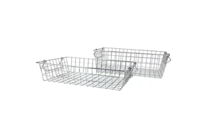 Japan Style Stackable Wire Storage Organizer Bin Stainless Steel Wire Utility Basket for Kitchen Vegetable Laundry Room Office