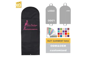 Hot Sale High Quality Non Woven Travel Storage Bags Foldable Handle Suit Clothes Cover with Zipper Dustproof