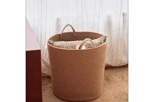 Clothes Storage Baskets Woven Foldable Toy Cotton Rope Woven Storage Baskets