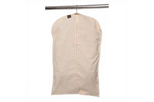 Source Factory Wholesale Beige Cotton Dustproof Garment Bag Zipper Closure Modern Simplicity Style for Clothing Storage for Hot