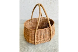 Hand Woven Wicker Storage Basket with Handles 3-6L Capacity 5kg Load