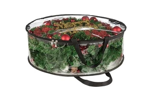 Transparent Foldable Oxford Cloth Christmas Tree Storage Bag Xmas Wreath Organizer National Style Christmas Storage Holder