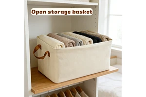 OEM Custom Fabric Storage Basket | Open Top Storage Bin With Handles | Large Capacity Foldable Closet Organizer