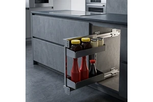 Double Tier Narrow Gap Cabinet Organizer Made Of Stainless Steel For Kitchen Bar Household Storage