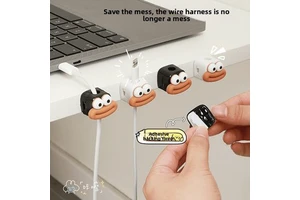 Magnetic Data Cable Organizer Winder Charging Cable Holder Plastic Material No-Drilling Required Wire Management Desktop Storage