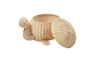 Wholesale Eco-Friendly Durable Rattan Woven Round Shape Storage Basket with Customizable Size & Logo for Home Use
