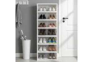 ShenYu 20 Inch Modern Design Plastic Shoe Cabinet Storage Box Foldable Shoes Rack for Home