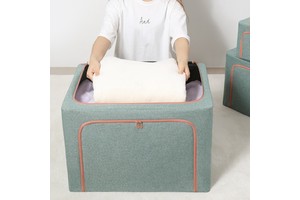 Cloth Steel Frame Folding Storage Box for Clothes Foldable Stackable Storage Box With Household