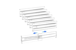 Expandable Clear Thick Plastic Drawer Dividers | Adjustable Length Organizer | Separators for Kitchen Cabinet Closet Dresser
