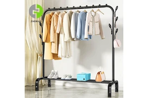 Hot Sale Storage Space Garment Display Rack Metal Coat Organizer Clothes Rack Shelf