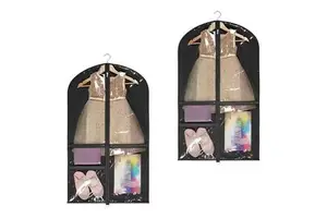 Foldable Hanging Non-Woven Fabric & PVC Clothing Storage Bag for Home and Travel