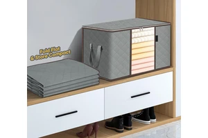 High Quality Large Capacity Eco-Friendly Foldable Wardrobe Storage Bag Transparent Window Non-woven Fabric Living Room Use