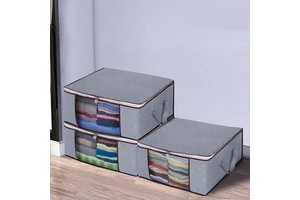 Quilt Storage Bag Large Capacity Storage Box Quilt Organizer Foldable Clothes Storage for Household for Wardrobe