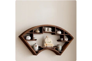 Factory Price Customization Single Wall Hanging Display Rack Multifunctional Chinese Solid Wood Floating Rack