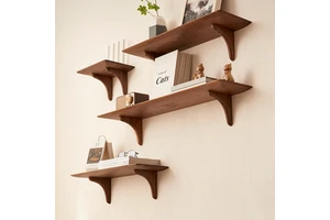 Custom Solid Wood Floating Shelf, Wall Mounted Bookshelf for Living Room, Bedroom, Study Room Decorative Storage