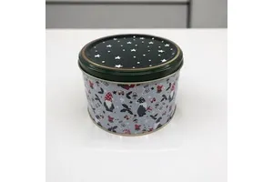 1.2L Green Christmas Goods Pattern round Storage Box Ø140x90 mm Christmas Storage Boxes