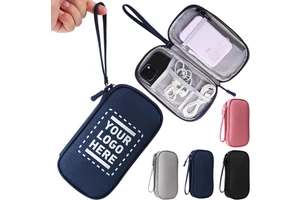 Cable Organizer Bag with Custom Logo, Travel Electronic Accessories Case, Portable Wire Storage Pouch for Charger and Cables