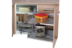 Modern Kitchen Pull Out Wire Storage Shelf Cabinets Hardware Accessory Organizer Soft Closing Magic Blind Corner Basket