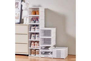 New 6-Tier Large Shoe Rack Organizer Foldable Plastic Cabinet Shoe Case PP Storage Shoe Boxes