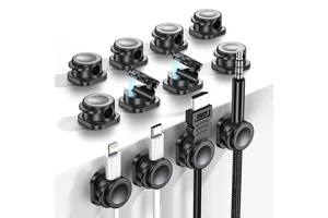 8 Pack Magnetic Cord Organizer, Easy Secure Adhesive Cable Organizers, Wire Holder Keeper Organizer Management