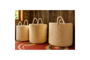 Large Durable Woven Laundry Basket Stylish Clothes Hamper Multifunctional Flexible Design Made Wicker Komodoin by Indonesia