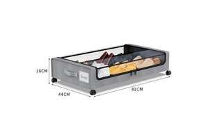 Modern Clear Window Rolling Metal Bed Storage Organizer Drawer Square Containers Wheels Underbed Clothes Organization