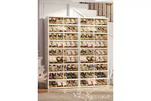 Luxury Transparent Eco-Friendly Foldable Shoe Box Stackable Sneaker Storage Case Installation-Free Plastic Shoe Cabinet Magnetic