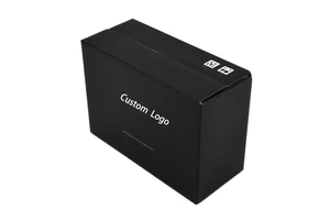 Customizable Recycled Folding Tear Strip Self Sealing Black Corrugated Cardboard Printing Shipping Carton Box