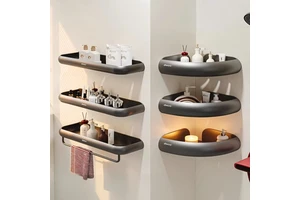 Bathroom Shelf, No Drilling Required, Wall-mounted Above The Washbasin, Shower Gel Storage Rack