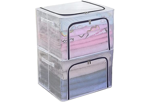 Collapsible Under-Bed Shoe Storage Box Transparent PVC, Dustproof, Moisture-Resistant, Tool-Free Assembly